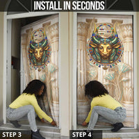 Hathor Door Cover with Sacred Cow Head Egyptian Fertility Symbolism