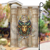 Hathor Garden Flag with Sacred Cow Head Egyptian Fertility Symbolism