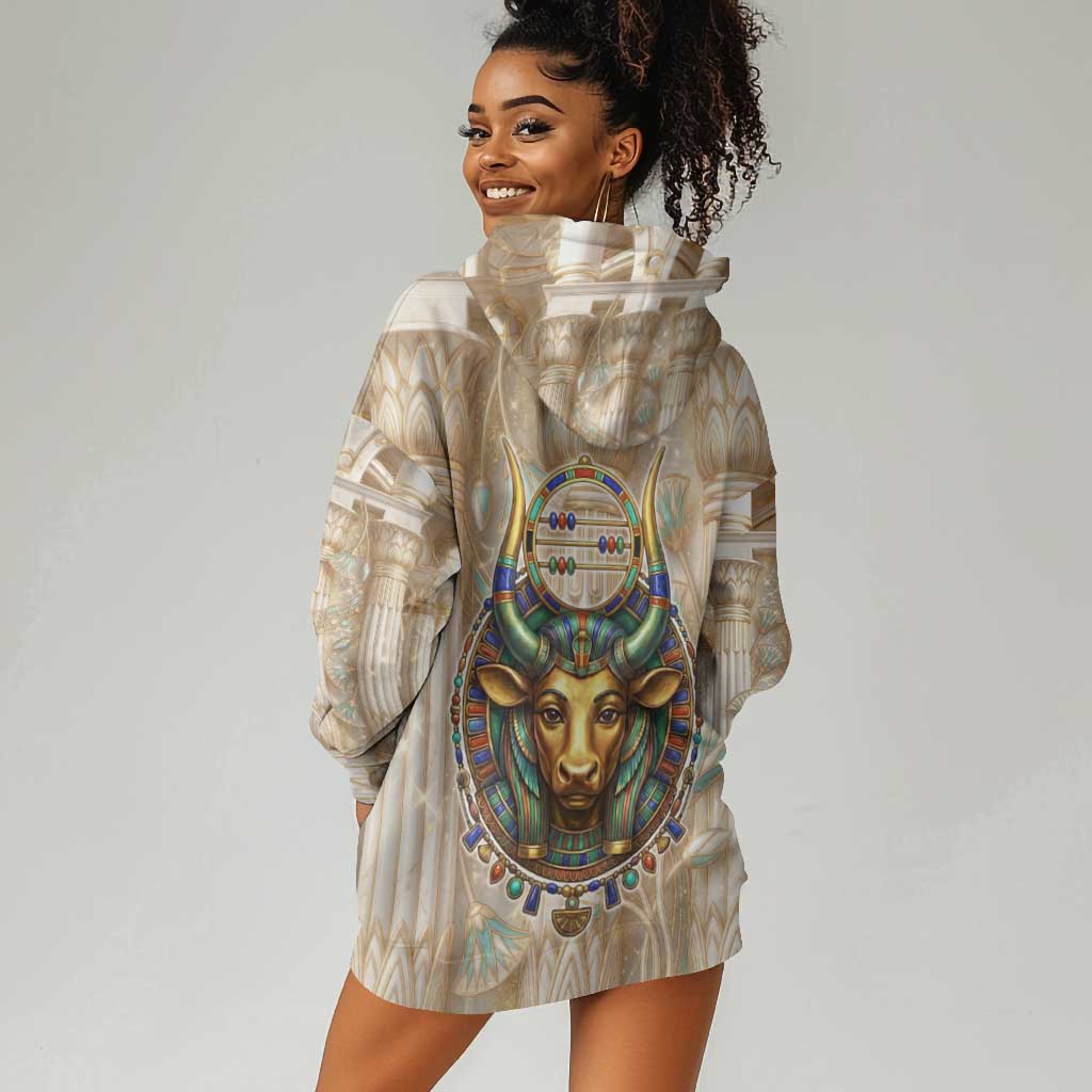 Hathor Hoodie Dress with Sacred Cow Head Egyptian Fertility Symbolism