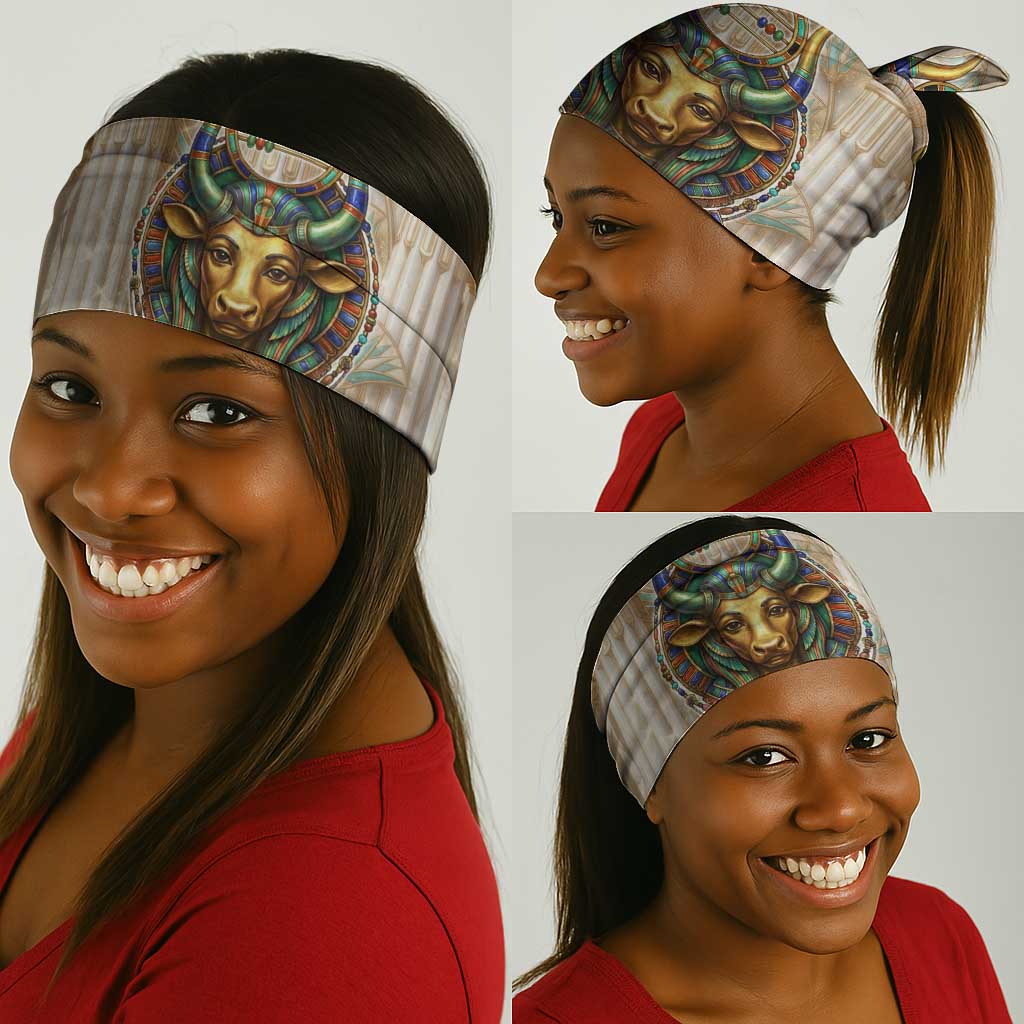 Hathor Neck Gaiter with Sacred Cow Head Egyptian Fertility Symbolism