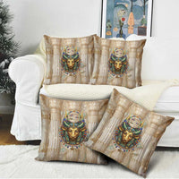 Hathor Pillow Cover with Sacred Cow Head Egyptian Fertility Symbolism