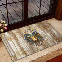 Hathor Rubber Doormat with Sacred Cow Head Egyptian Fertility Symbolism