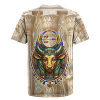 Hathor Rugby Jersey with Sacred Cow Head Egyptian Fertility Symbolism