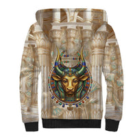 Hathor Sherpa Hoodie with Sacred Cow Head Egyptian Fertility Symbolism