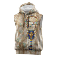 Hathor Sleeveless Hoodie with Sacred Cow Head Egyptian Fertility Symbolism