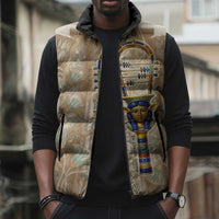 Hathor Sleeveless Puffer Jacket with Sacred Cow Head Egyptian Fertility Symbolism