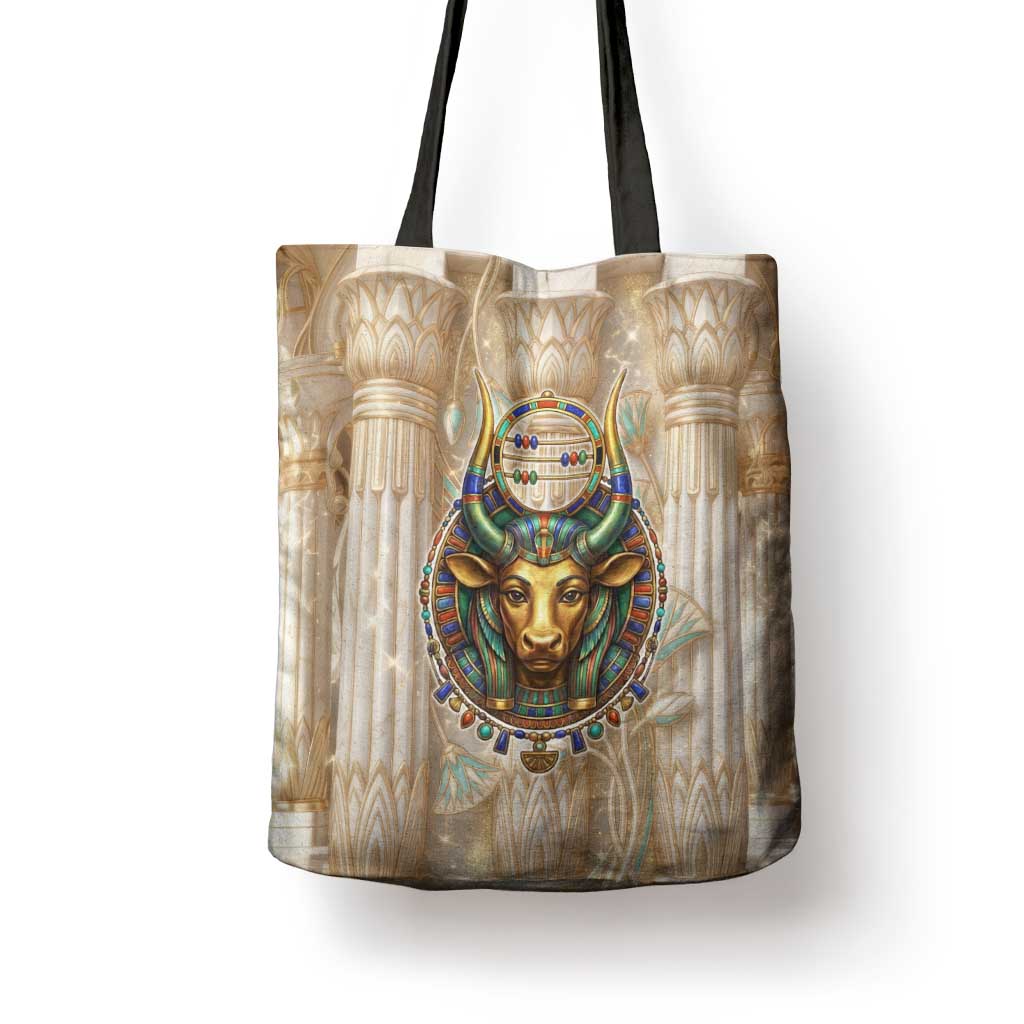 Hathor Tote Bag with Sacred Cow Head Egyptian Fertility Symbolism