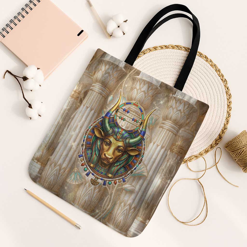 Hathor Tote Bag with Sacred Cow Head Egyptian Fertility Symbolism