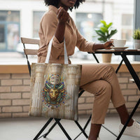 Hathor Tote Bag with Sacred Cow Head Egyptian Fertility Symbolism