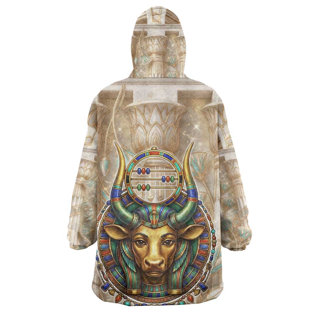 Hathor Wearable Blanket Hoodie with Sacred Cow Head Egyptian Fertility Symbolism