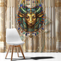 Hathor Window Curtain with Sacred Cow Head Egyptian Fertility Symbolism
