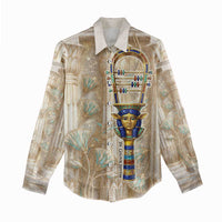 Hathor Women Casual Shirt with Sacred Cow Head Egyptian Fertility Symbolism