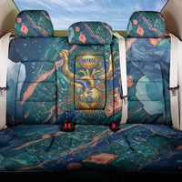 Hathor Golden Sacred Heart Egyptian Back Car Seat Cover with Gemstone Pattern in Turquoise Theme