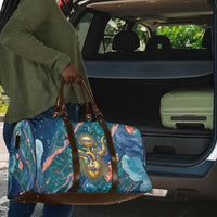 Hathor Golden Sacred Heart Egyptian Travel Bag with Gemstone Pattern in Turquoise Theme