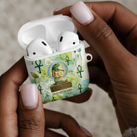 Heqet Nile Ankh Symbol AirPods Case Egyptian Lotus Motif in Watercolor Life Theme