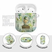 Heqet Nile Ankh Symbol AirPods Case Egyptian Lotus Motif in Watercolor Life Theme