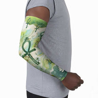 Heqet Nile Ankh Symbol Arm Sleeves Egyptian Lotus Motif in Watercolor Life Theme