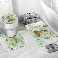 Heqet Nile Ankh Symbol Bathroom Set Egyptian Lotus Motif in Watercolor Life Theme