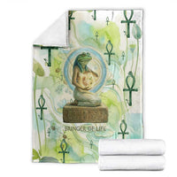 Heqet Nile Ankh Symbol Blanket Egyptian Lotus Motif in Watercolor Life Theme