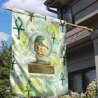 Heqet Nile Ankh Symbol Garden Flag Egyptian Lotus Motif in Watercolor Life Theme