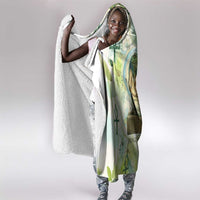 Heqet Nile Ankh Symbol Hooded Blanket Egyptian Lotus Motif in Watercolor Life Theme