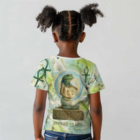 Heqet Nile Ankh Symbol Kid T shirt Egyptian Lotus Motif in Watercolor Life Theme