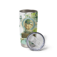 Heqet Nile Ankh Symbol Tumbler Cup Egyptian Lotus Motif in Watercolor Life Theme