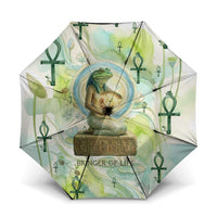 Heqet Nile Ankh Symbol Umbrella Egyptian Lotus Motif in Watercolor Life Theme