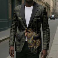 Heqet Ornate Frog Egyptian Blazer with Hieroglyphic Backdrop in Creation Theme