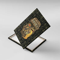 Heqet Ornate Frog Egyptian Canvas Wall Art with Hieroglyphic Backdrop in Creation Theme