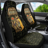 Heqet Ornate Frog Egyptian Car Seat Cover with Hieroglyphic Backdrop in Creation Theme