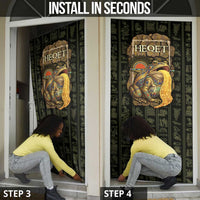 Heqet Ornate Frog Egyptian Door Cover with Hieroglyphic Backdrop in Creation Theme