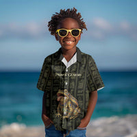 Heqet Ornate Frog Egyptian Kid Hawaiian Shirt with Hieroglyphic Backdrop in Creation Theme