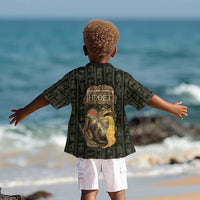 Heqet Ornate Frog Egyptian Kid Hawaiian Shirt with Hieroglyphic Backdrop in Creation Theme