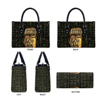 Heqet Ornate Frog Egyptian Leather Bag with Hieroglyphic Backdrop in Creation Theme