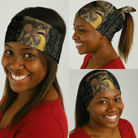 Heqet Ornate Frog Egyptian Neck Gaiter with Hieroglyphic Backdrop in Creation Theme
