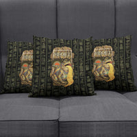 Heqet Ornate Frog Egyptian Pillow Cover with Hieroglyphic Backdrop in Creation Theme