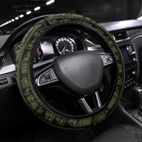 Heqet Ornate Frog Egyptian Steering Wheel Cover with Hieroglyphic Backdrop in Creation Theme