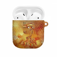 Ra Egyptian AirPods Case Sun God Eye of Ra Fiery Wings Eternal Source Golden Light