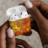 Ra Egyptian AirPods Case Sun God Eye of Ra Fiery Wings Eternal Source Golden Light