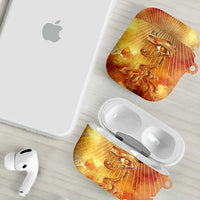 Ra Egyptian AirPods Case Sun God Eye of Ra Fiery Wings Eternal Source Golden Light