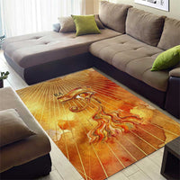 Ra Egyptian Area Rug Sun God Eye of Ra Fiery Wings Eternal Source Golden Light