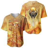 Ra Egyptian Baseball Jersey Sun God Eye of Ra Fiery Wings Eternal Source Golden Light