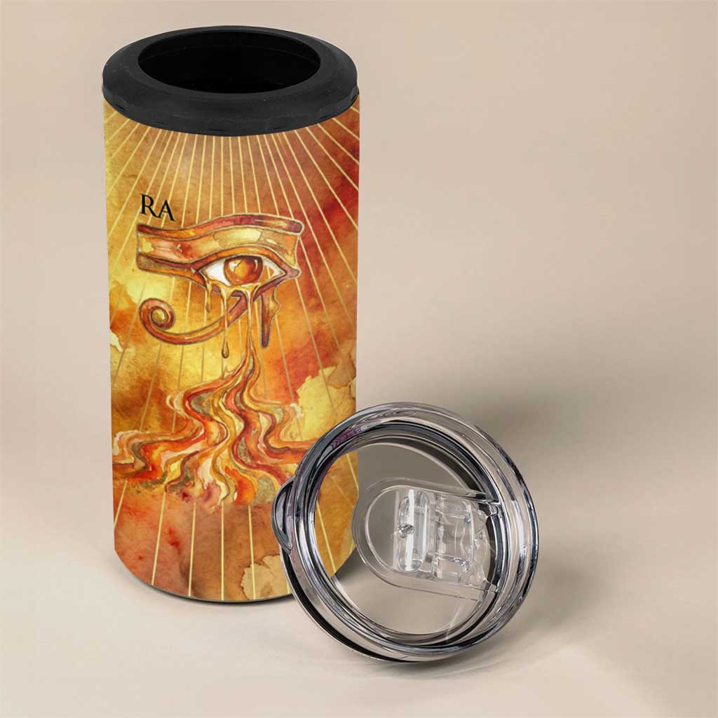 Ra Egyptian 4 in 1 Can Cooler Tumbler Sun God Eye of Ra Fiery Wings Eternal Source Golden Light
