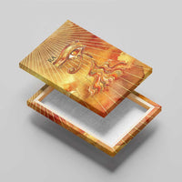 Ra Egyptian Canvas Wall Art Sun God Eye of Ra Fiery Wings Eternal Source Golden Light