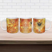 Ra Egyptian Ceramic Mug Sun God Eye of Ra Fiery Wings Eternal Source Golden Light