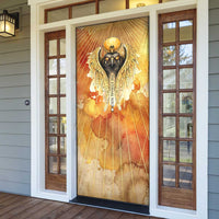 Ra Egyptian Door Cover Sun God Eye of Ra Fiery Wings Eternal Source Golden Light