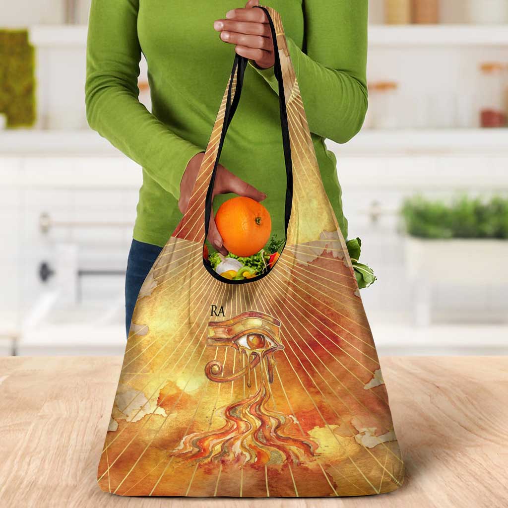 Ra Egyptian Grocery Bag Sun God Eye of Ra Fiery Wings Eternal Source Golden Light