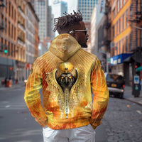 Ra Egyptian Hoodie Sun God Eye of Ra Fiery Wings Eternal Source Golden Light