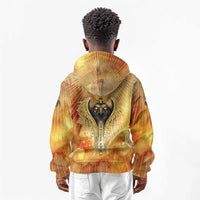 Ra Egyptian Kid Hoodie Sun God Eye of Ra Fiery Wings Eternal Source Golden Light